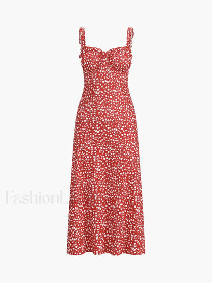 Cami Floral Bohemian Vacation Midi Dress