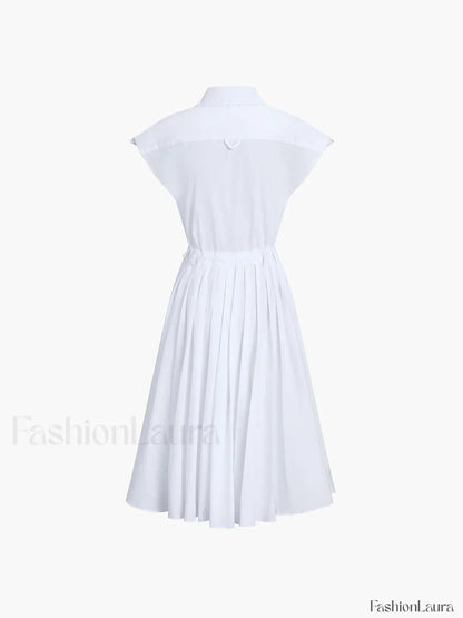 Cotton Blends Sleeveless Trendy Split Midi Dress
