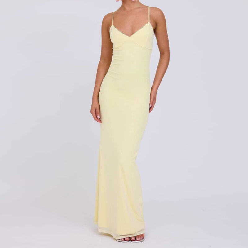 V neck flower print backless cami maxi dress  | Festival Outfits Women