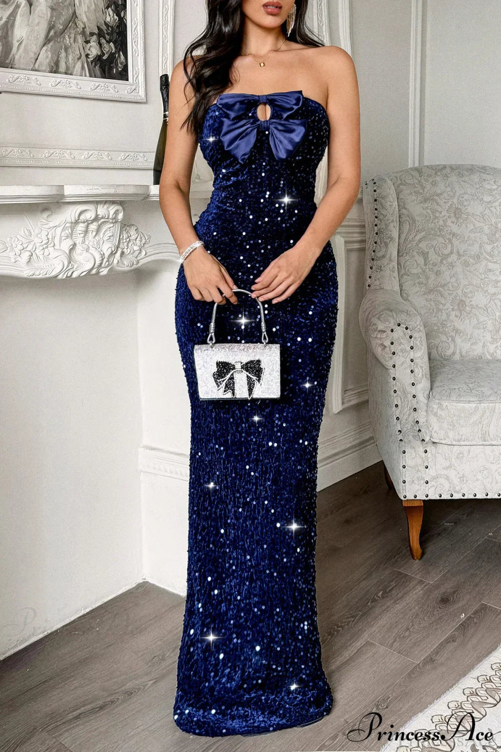 Elegant Strapless Formal Maxi Dress