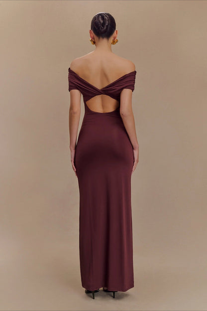 Bodycon Off Shoulder Backless Midi Dress