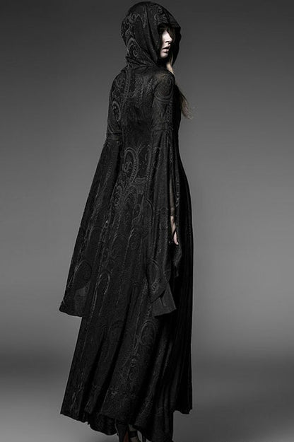 Gothic Hooded Slim Bodycon Midi Dress