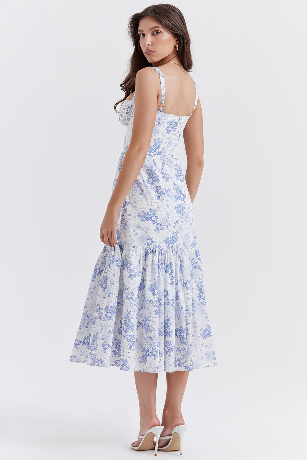 Floral Corset Cami Midi Dress