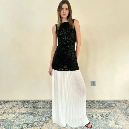 Anabia Black Sequin Maxi Dress