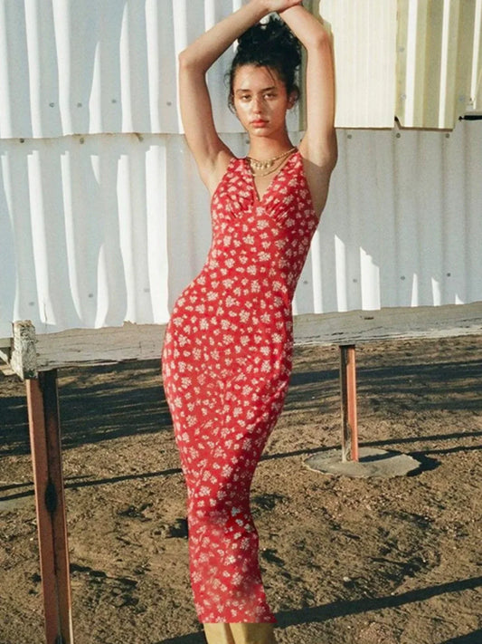 Aubrie Floral Backless Maxi Dress