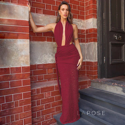 Ayana Lace Halter Maxi Dress