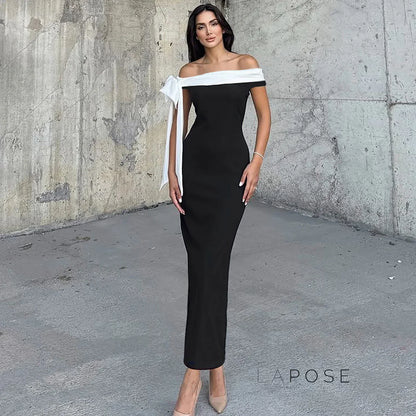 Elyanna Off Shoulder Bow Maxi Dress