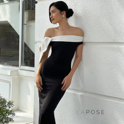 Elyanna Off Shoulder Bow Maxi Dress