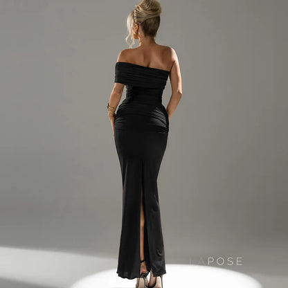 Hayat One-Shoulder Ruched Maxi Dress