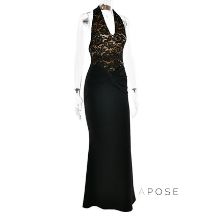 Leyla Ruched Halter Midi Dress