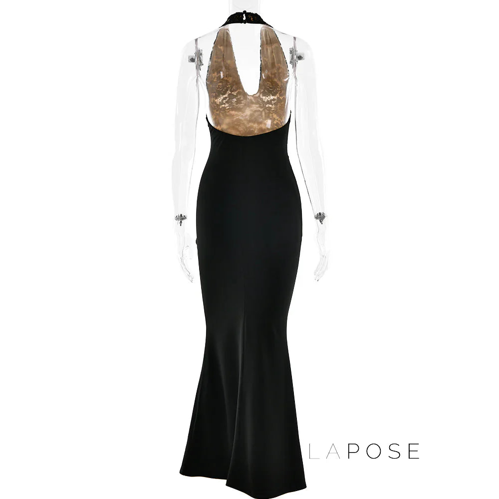 Leyla Ruched Halter Midi Dress