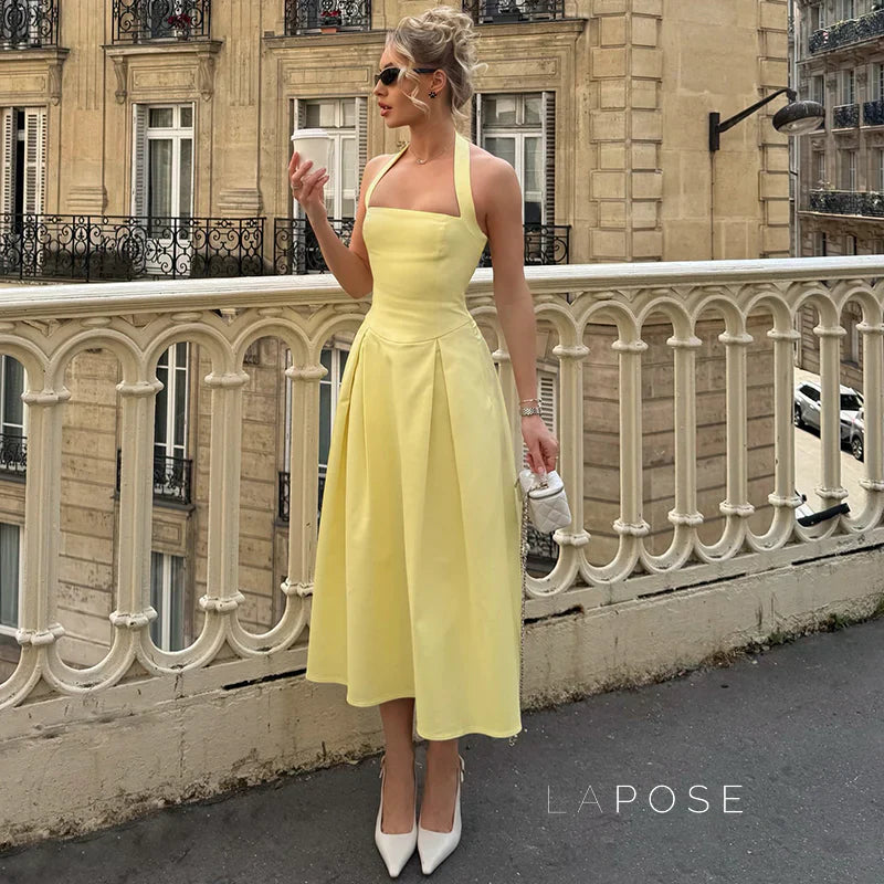 Reaghan Halter Backless Maxi Dress