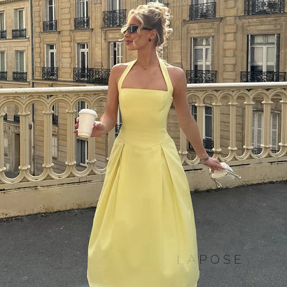 Reaghan Halter Backless Maxi Dress