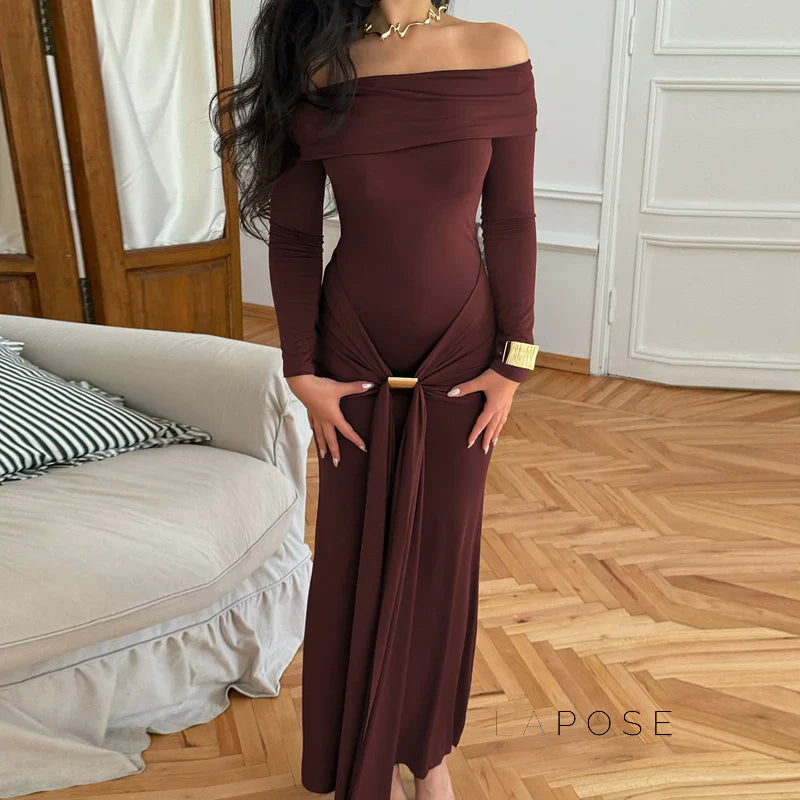 Swara Off-Shoulder Tie Waist Dress
