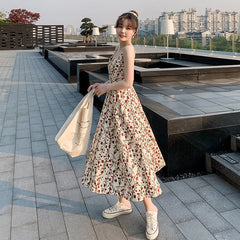 Women Casual Vacation Floral Print Spaghetti Strap Midi Dress