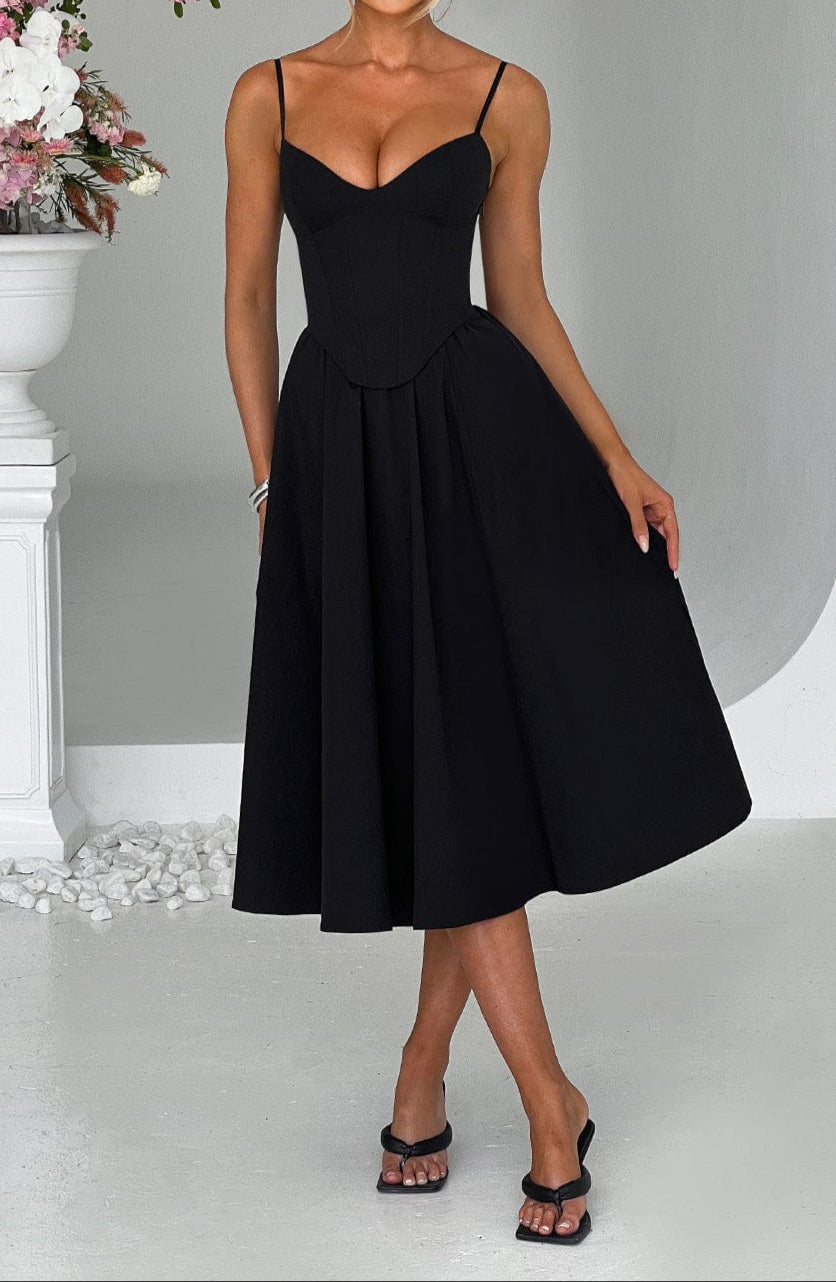 Romina Midi Dress - Black