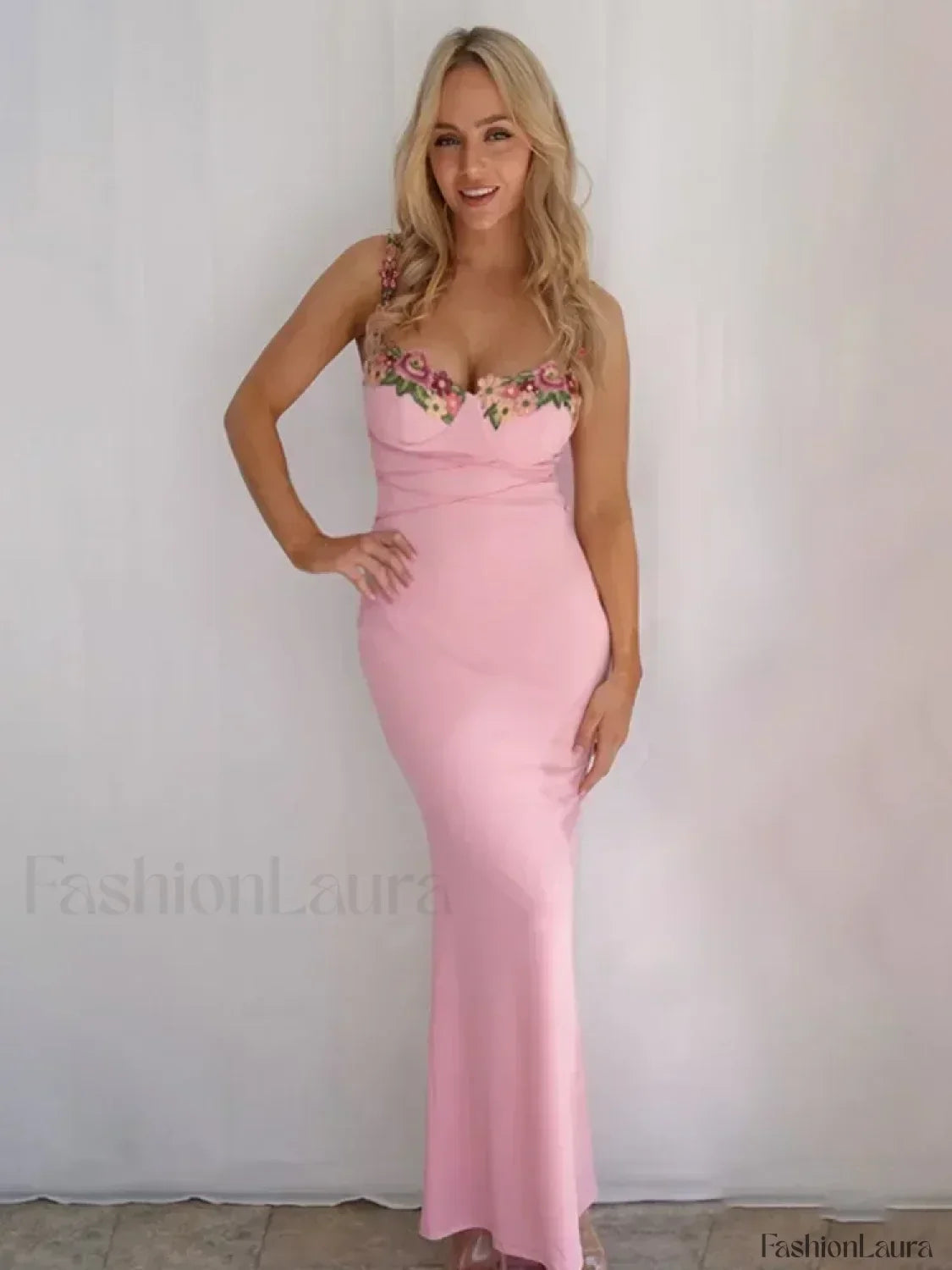 Patchwork Strapless Midi Dress