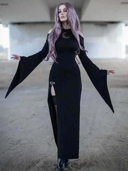 Trumpet Sleeve Lunar Maxi Dress