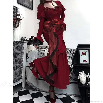Vintage Velvet Tall Waist Rebel Midi Dress