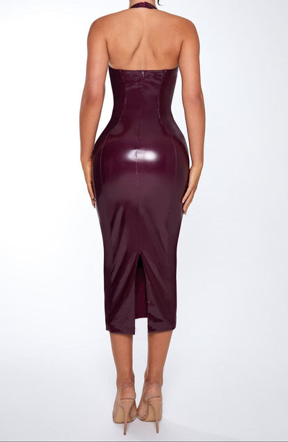 Rocio Midi Dress- Cherry Lacquer